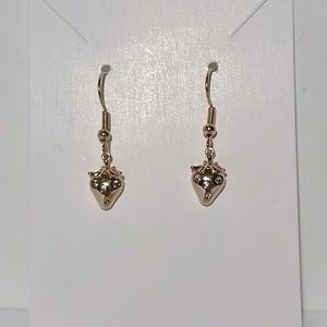 Gold jeweled strawberry earrings #3